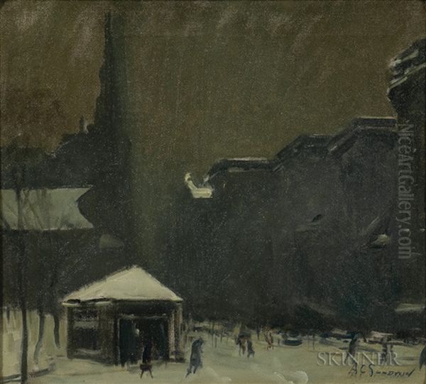 Park Street Church Oil Painting by Arthur Clifton Goodwin