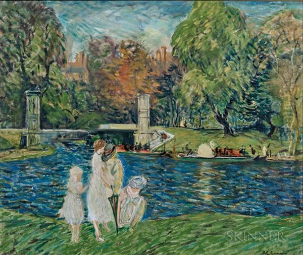 Public Garden Oil Painting by Arthur Clifton Goodwin