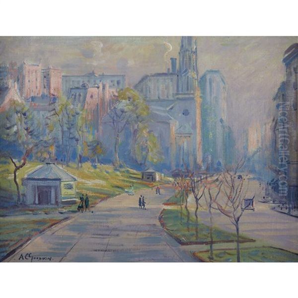 Park Street Church, Boston Oil Painting by Arthur Clifton Goodwin