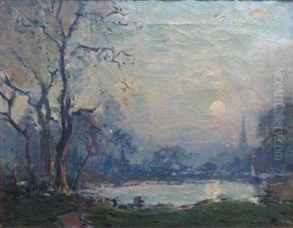 Boston From M.i.t. Oil Painting by Arthur Clifton Goodwin