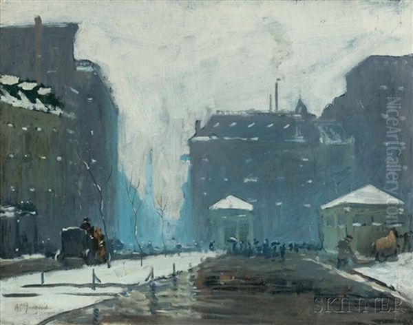 Tremont Mall, Boston Oil Painting by Arthur Clifton Goodwin