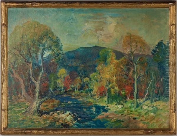 Autumn Mountain Landscape With Stream Oil Painting by Arthur Clifton Goodwin