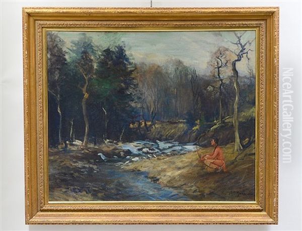 Landscape With Figure Oil Painting by Arthur Clifton Goodwin