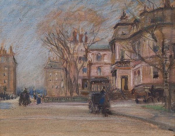 Boston Street Scene Oil Painting by Arthur Clifton Goodwin