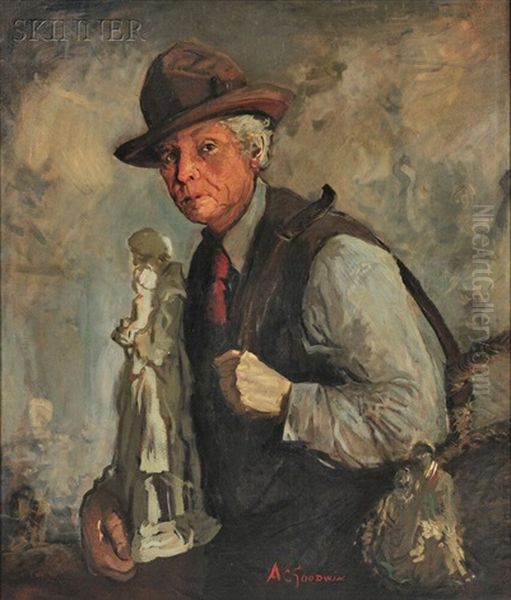 Statue Vendor Oil Painting by Arthur Clifton Goodwin