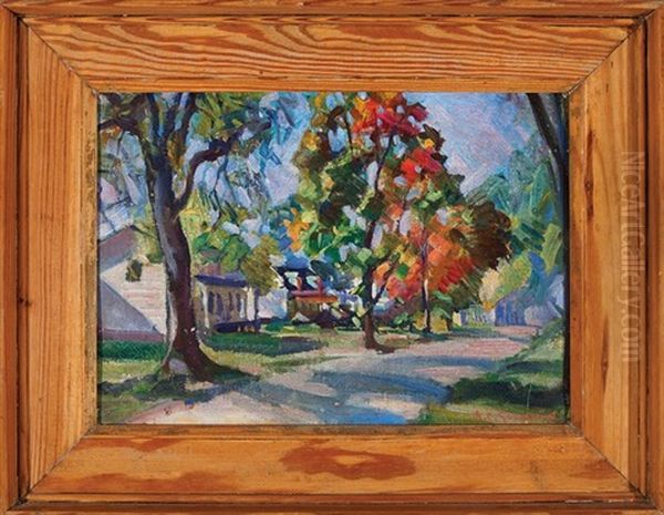 Village With Fall Colors Oil Painting by Arthur Clifton Goodwin