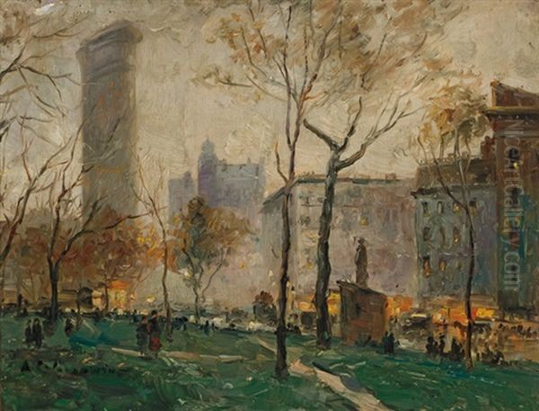 Southwesterly View From Madison Square Park Oil Painting by Arthur Clifton Goodwin