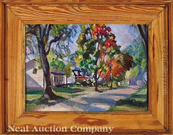 Village With Fall Colors Oil Painting by Arthur Clifton Goodwin