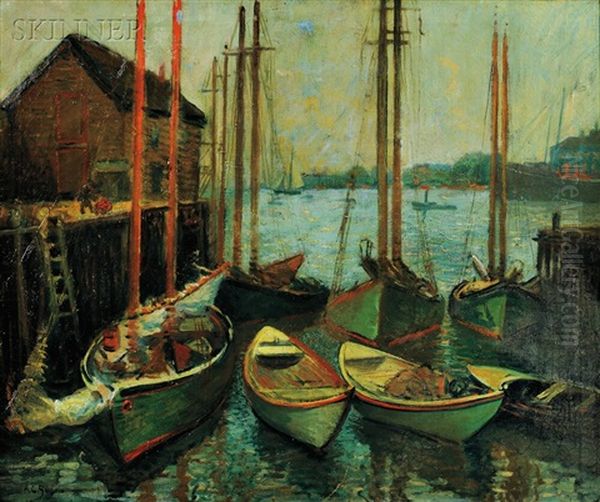 Rockport Harbor Oil Painting by Arthur Clifton Goodwin