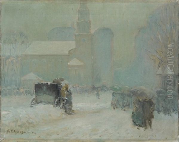 Park Street, Boston Oil Painting by Arthur Clifton Goodwin