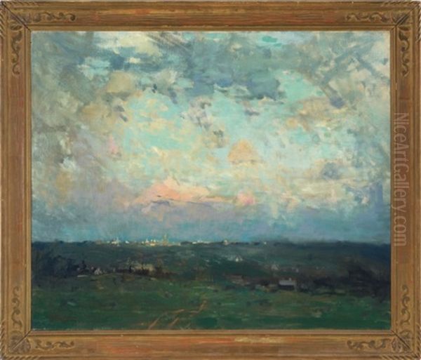 Distant View Of Boston Oil Painting by Arthur Clifton Goodwin