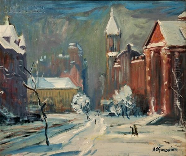 Boylston Street, Boston Oil Painting by Arthur Clifton Goodwin