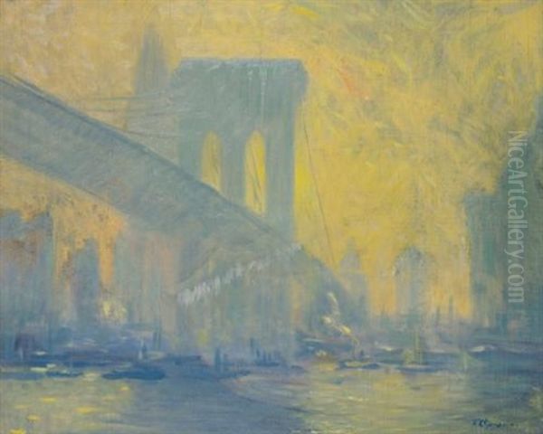 The Brooklyn Bridge Oil Painting by Arthur Clifton Goodwin