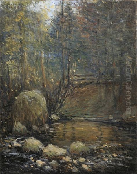 Woodland Stream Oil Painting by Arthur Clifton Goodwin