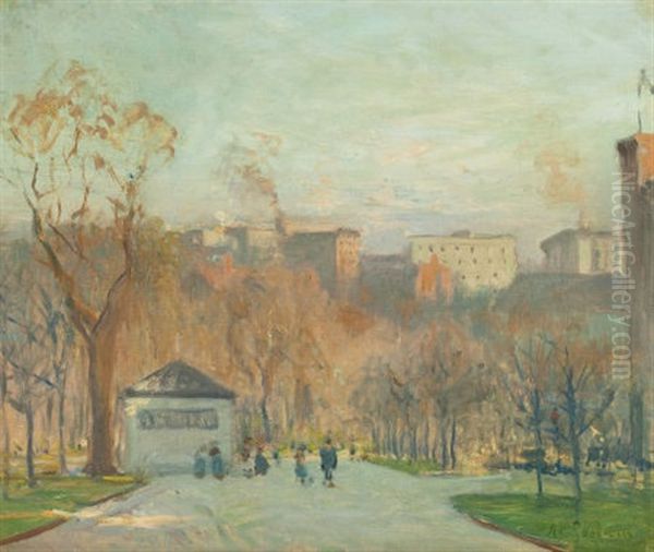 In Public Garden, Boston Oil Painting by Arthur Clifton Goodwin