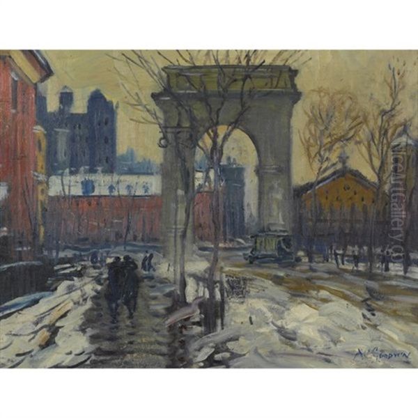 Washington Square Oil Painting by Arthur Clifton Goodwin