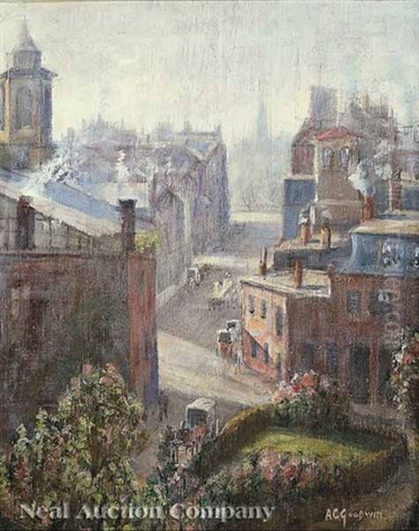 View Of A Garden, Boston Oil Painting by Arthur Clifton Goodwin