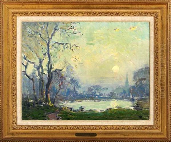 Boston From M.i.t. Oil Painting by Arthur Clifton Goodwin