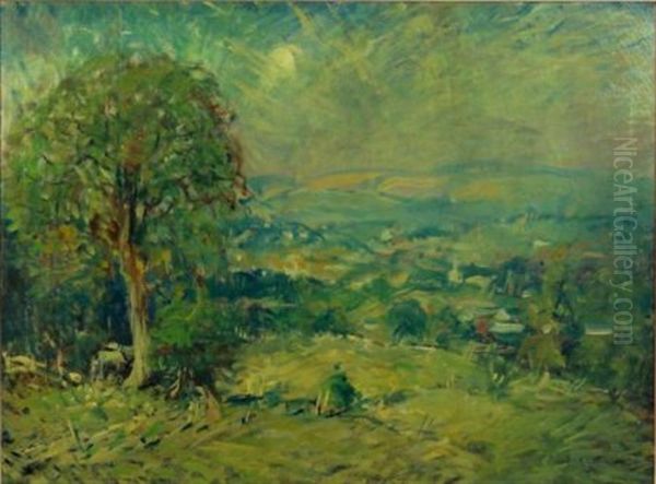 Rolling Hills - A Weston, Vermont View Oil Painting by Arthur Clifton Goodwin