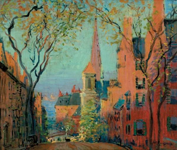 Mt. Vernon St, Boston Oil Painting by Arthur Clifton Goodwin