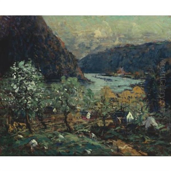 Hudson River At Kingston Oil Painting by Arthur Clifton Goodwin