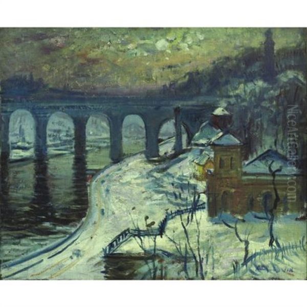 High Bridge, New York Oil Painting by Arthur Clifton Goodwin