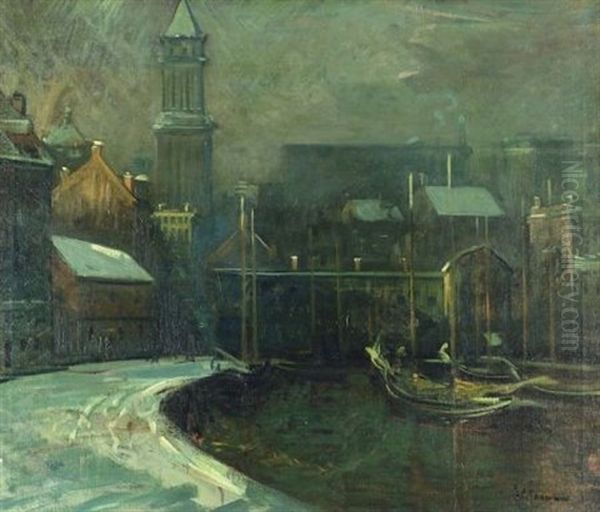 Harbor View Oil Painting by Arthur Clifton Goodwin