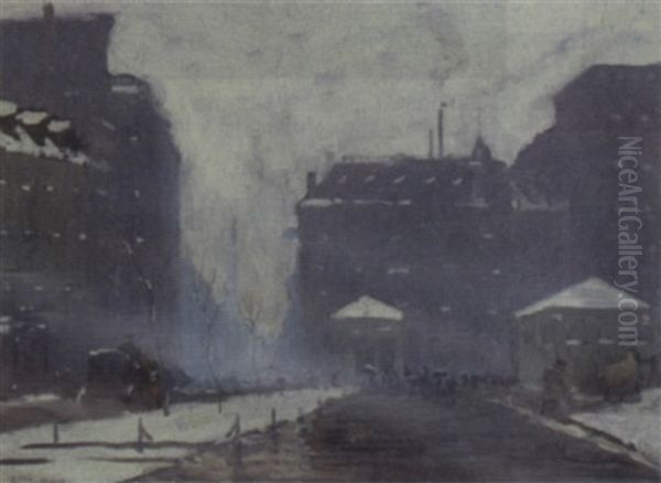 Tremont Street Mall Oil Painting by Arthur Clifton Goodwin