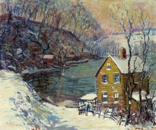 Spuyten Duyvil, New York Oil Painting by Arthur Clifton Goodwin