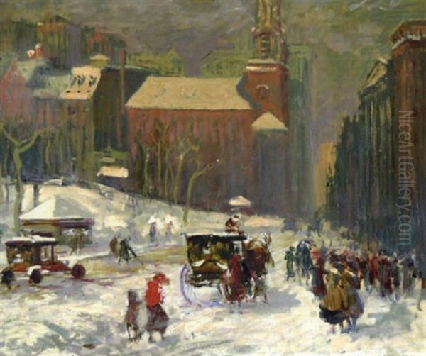 Park Street Church Oil Painting by Arthur Clifton Goodwin