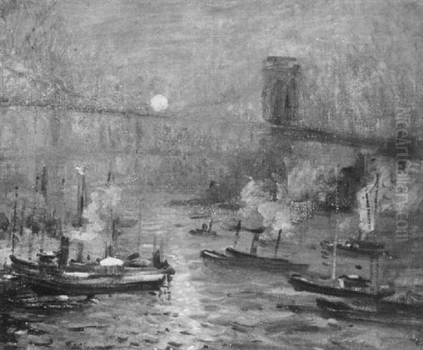 The Brooklyn Bridge Oil Painting by Arthur Clifton Goodwin