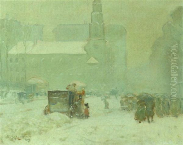 Park Street, Boston Oil Painting by Arthur Clifton Goodwin