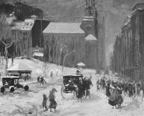 Park Street Church Oil Painting by Arthur Clifton Goodwin