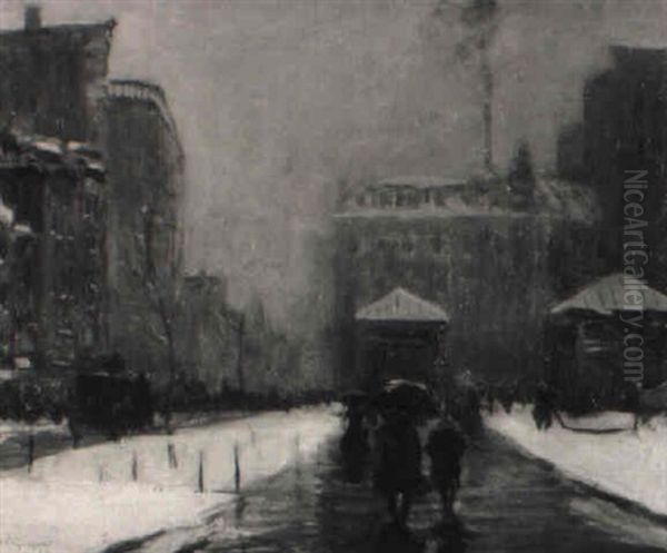 Tremont Street, Boston Oil Painting by Arthur Clifton Goodwin