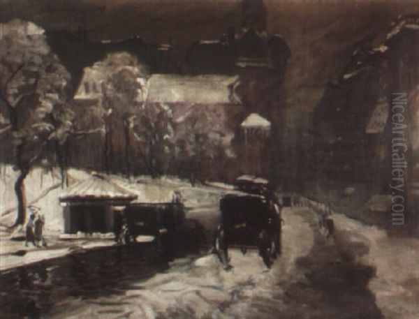 Park Street Church Oil Painting by Arthur Clifton Goodwin