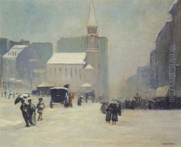 Park Street Church Oil Painting by Arthur Clifton Goodwin