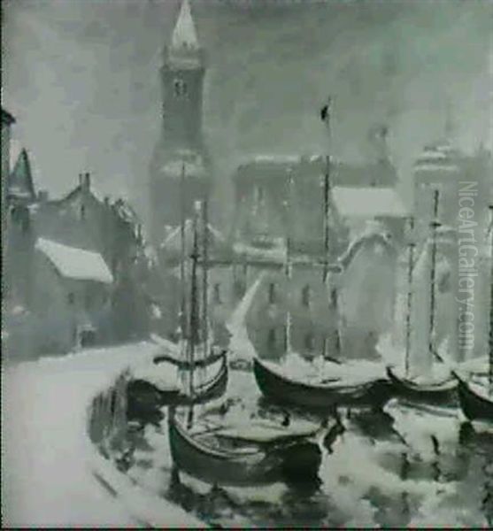 A Boston View Oil Painting by Arthur Clifton Goodwin