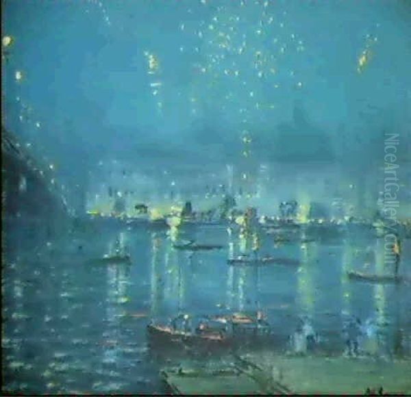 M.i.t. At Night Oil Painting by Arthur Clifton Goodwin