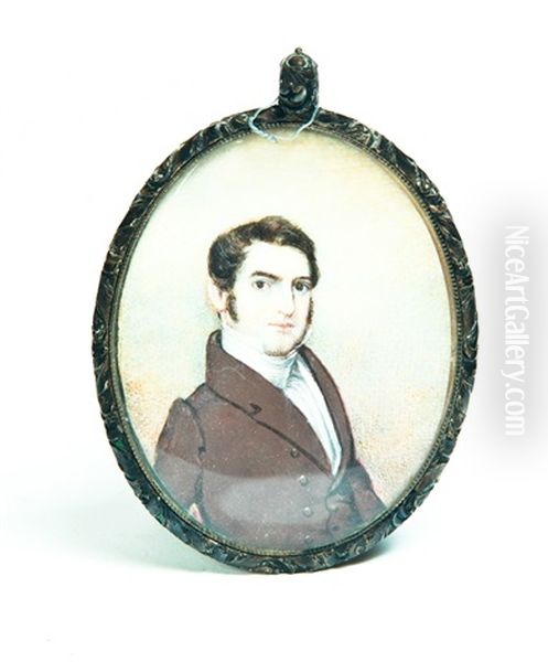 Miniature Portrait Oil Painting by Edwin Weyburn Goodwin