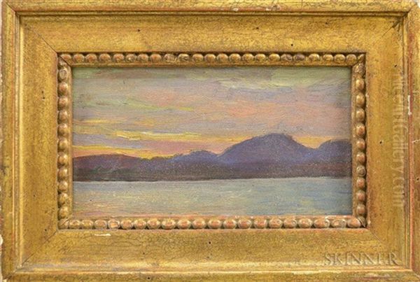 Mountain Lake At Sunset Oil Painting by Philip Russell Goodwin