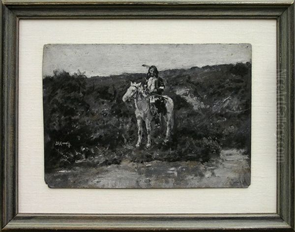 Native American On Horseback Oil Painting by Philip Russell Goodwin