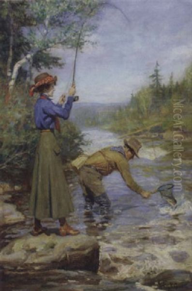 Lucky Catch Oil Painting by Philip Russell Goodwin