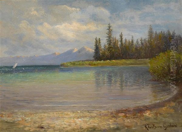 Lake Tahoe, Looking South From West Shore Oil Painting by Richard La Barre Goodwin