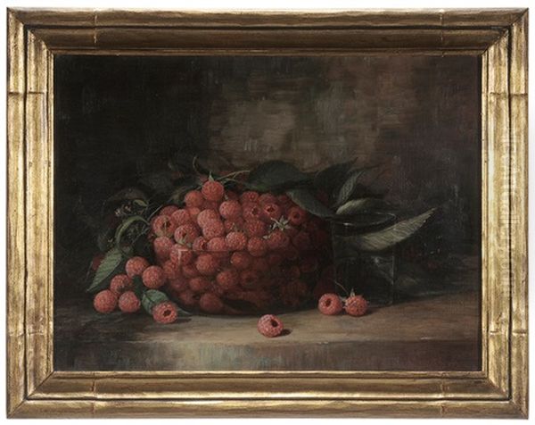 Still Life With Raspberries In A Bowl Oil Painting by Richard La Barre Goodwin