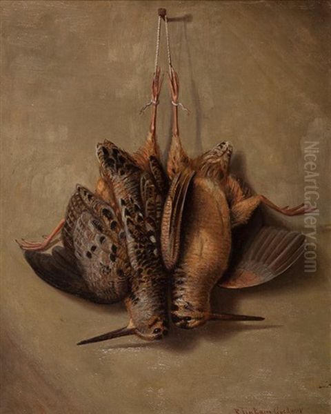 Hanging Woodcock Oil Painting by Richard La Barre Goodwin