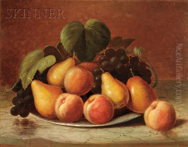 Still Life With Peaches, Pears, And Grapes Oil Painting by Richard La Barre Goodwin