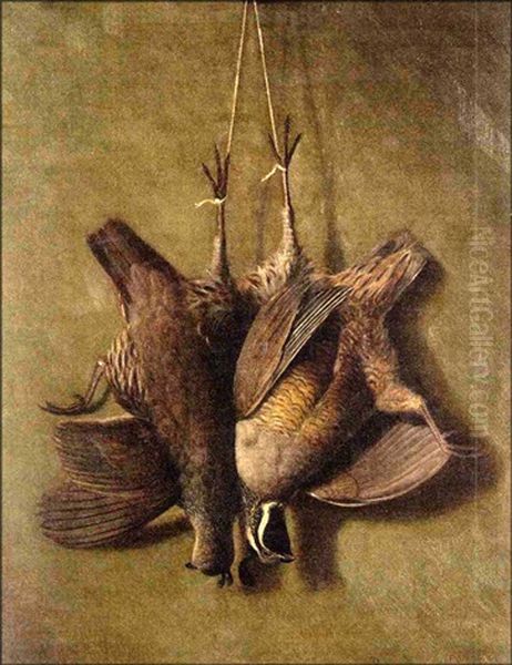 Hanging Brace Of Grouse Oil Painting by Richard La Barre Goodwin