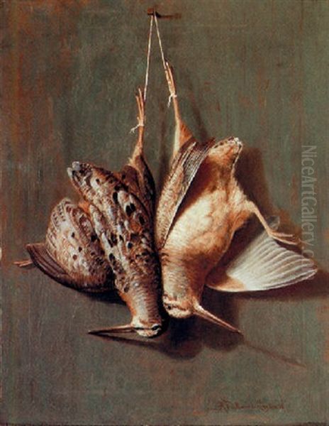 Woodcock Trompe L'oeil Oil Painting by Richard La Barre Goodwin