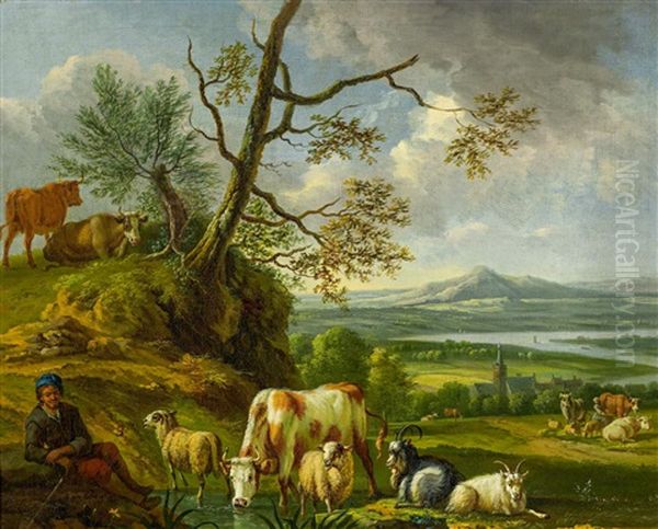 Weite Landschaft Mit Hirten Oil Painting by Jan van Gool