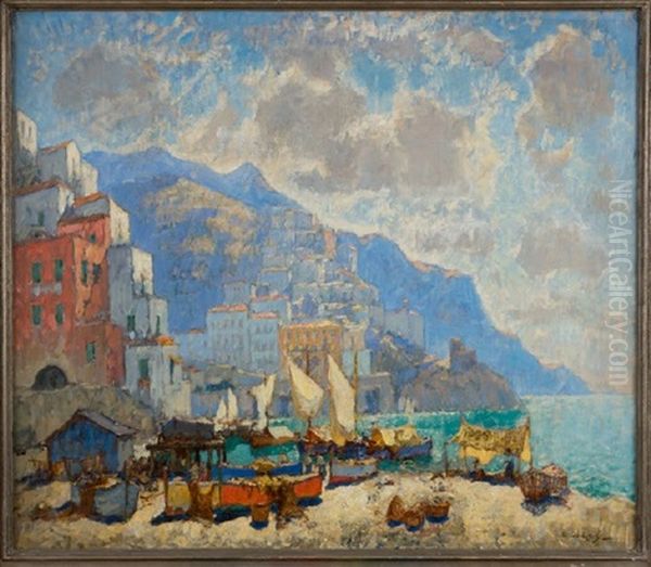 Utsikten Mellan Genua Och Nice Oil Painting by Konstantin Ivanovich Gorbatov